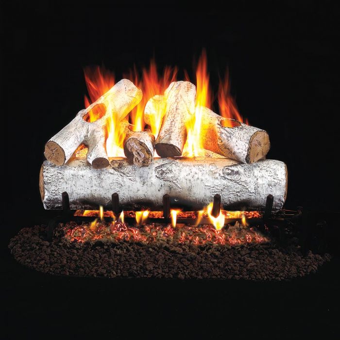 Real Fyre White Birch Designer Vented Gas Log Set, ANSI Certified