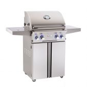 American Outdoor Grill "L" Series 24 Inch Gas Grill On Cart With Side Burner - Pictured With Optional Rotisserie Kit