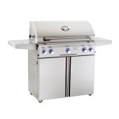 American Outdoor Grill "L" Series 36 Inch Gas Grill On Cart With Side Burner - Pictured With Optional Rotisserie Kit