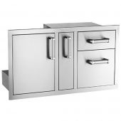 Fire Magic Premium Access Door with Platter Storage and Double Drawers, Flush Mounted