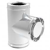 Superior Stainless Steel Tee with Cap for Freestanding Stove 6-Inch Snap-Pak Chimney (6SPST)