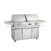 Fire Magic Aurora A830s Analog Series Gas and Charcoal Combination Grill On Cart