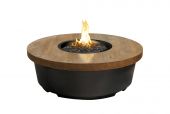French Oak Reclaimed Wood Contempo Chat Height Fire Table, Round