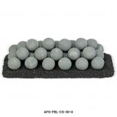 American Fireglass Uniform Ceramic Lite Stone Balls, Cape Gray