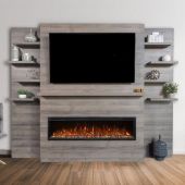 Modern Flames AFWS-SPS-60B Allwood Fireplace Wall System with Spectrum Slimline 60-Inch Electric Fireplace