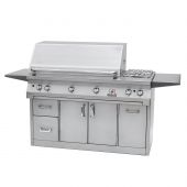 Solaire AGBQ-56 56-Inch Freestanding Grill on 2-Door/3-Drawer Cart with Rotisserie and Dual Side Burner