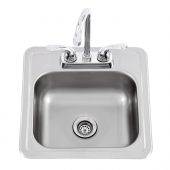 Lion 54167 Stainless Steel Bar Sink with Faucet, 15x15-Inches