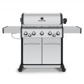 Broil King BR-S590 Baron S590 Pro Stainless Steel Infrared 5-Burner Gas Grill with Rotisserie and Side Burner, 63-Inches