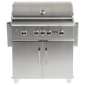 Coyote Stainless Steel Freestanding Builder Gas Grill with Infrared Sear Burner, Rotisserie and Wind Guard, 36-Inch (C1S36-CT)