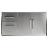 Coyote Stainless Steel Double Access Doors & Double Drawers Combo, 45.25x24-Inch (CCD-2DC)