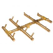 Warming Trends Crossfire Round Tree-Style Linear Brass Fire Pit Burner