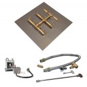 Crossfire by Warming Trends CFBST-P24VIK 24 Volt Hot Surface Electronic Ignition Square Tree-Style Brass Gas Fire Pit Burner Kit