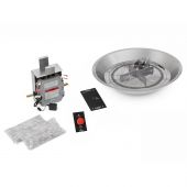 The Outdoor GreatRoom Company CFPDSI-RD Round Crystal Fire Plus Electronic Ignition Fire Pit Burner Kit, Bowl Pan