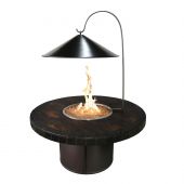 The Outdoor Plus OPT-RCB29HRF Black Steel Cone Fire Pit Cover with Heat Reflector, 29-Inch