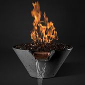 Slick Rock KCC22CPSCC Cascade Series 22-Inch Round Fire on Glass Fire Pit