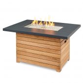 The Outdoor GreatRoom Company DAR-1224-K Darien Gas Fire Pit Table with Aluminum Top and Teak Base, 42x30-Inch