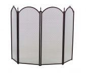 Dagan DG-1189 Four Fold Black Arched Fireplace Screen, 52x32.5-Inches