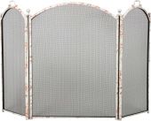 52x34-Inches DG-2383-34 Dagan Three Fold Polished Brass Arched Fireplace Screen 