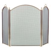 Dagan DG-2383-34 Three Fold Polished Brass Arched Fireplace Screen, 52x34-Inches