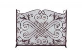 Dagan DG-AHS505 Copper and Black Arched Fireplace Screen, 44x33-Inches