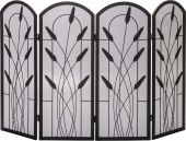 Dagan DG-S171 Four Fold Arched Fireplace Screen with Cotton Tail Design, 48x30-Inches