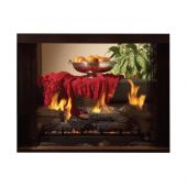 White Mountain Hearth DVP36SP32EP Tahoe Direct Vent Premium Double Sided Gas Fireplace with Barrier, Gas Logs, and Black Arch Louvers, Millivolt, 36-Inches, Propane