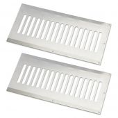 Hearth Products Controls Flat 12x6 Inch Stainless Steel Enclosure Vents, Set of 2