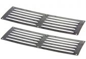 Hearth Products Controls Louvered 14x4.5 Inch Stainless Steel Enclosure Vents, Set of 2