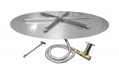 Firegear FPB-DBSMT Match Light Gas Fire Pit Burner Kit, Round Flat Pan, High Capacity