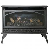 White Mountain Hearth HRSQ25MV HearthRite Ventless Gas Stove with Log Set and Push Button Ignition, 22.25-Inches