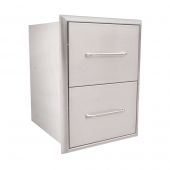 Saber K00AA1914 Stainless Steel Double Drawer Cabinet, 16x18-Inches
