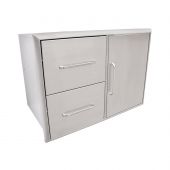 Saber K00AA3114 Stainless Steel Double Drawer and Door Combo, 30.5x18.25-Inches