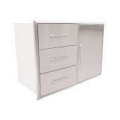 Saber K00AA3214 Stainless Steel Triple Drawer and Door Combo, 35.5x18-Inches