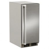 Stainless Steel Outdoor Clear Ice Maker, Gravity Drain, 24-Inch, Reversible Hinge