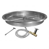 Firegear FPB-RBSMT Match Light Gas Fire Pit Burner Kit, Round Bowl Pan, High Capacity