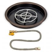 American Fireglass Match Light Fire Pit Kit, Round Bowl Pan, 19 Inch, Propane Gas (LP)