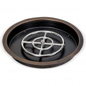 American Fireglass Round Oil Rubbed Bronze Pan with Burner
