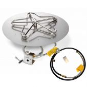 Hearth Products Controls TOR-RFP-MLFPK-FLEX Match Light Gas Fire Pit Kit with Round Flat Pan and Torpedo Burner