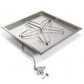 Hearth Products Controls TOR-SFP-MLFPK-SQBL-FLEX Match Light Gas Fire Pit Kit with Square Bowl Pan and Torpedo Burner