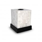 Grand Effects SQxxF16 16x16-Inch Square Floor Mount White Quartz Stone Candelere with Electronic Ignition & LED Lights