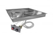 Firegear FPB-SBSTMSI UL Listed Spark Ignition Gas Fire Pit Burner Kit with Flame Sensing, Square Bowl Pan
