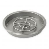 American Fireglass Round Stainless Steel Pan with Burner