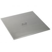 The Outdoor Plus OPT-18SC Brushed Stainless Steel Square Fire Pit Cover, 18x18-Inch