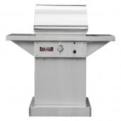 TEC Sterling Patio 1 FR Infrared Gas Grill On Stainless Steel Pedestal with Two Side Shelves