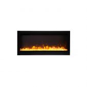 Amantii SYM-34-B Basic Clean Face Built-In Electric Fireplace with Glass and Black Steel Surround, 34-Inch