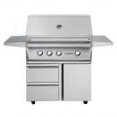 Twin Eagles 36 Inch Gas Grill On Cart with Drawers and Door