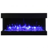 Amantii TRV-SLIM Tru-View Series Slim Built-in 3-Sided Electric Fireplace with Logs