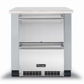 Viking Professional Stainless Steel Refrigerated Drawers with Stainless Steel Base, 24-Inch (VDUO5241DSS-VURO3200SS)