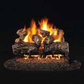 Real Fyre HCHR Burnt Rustic Oak Stainless Steel Vented Gas Log Set, ANSI Certified