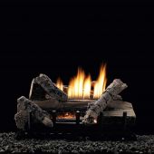 White Mountain Hearth VFDxxL Whiskey River Refractory Gas Log Set with Ventless Burner
